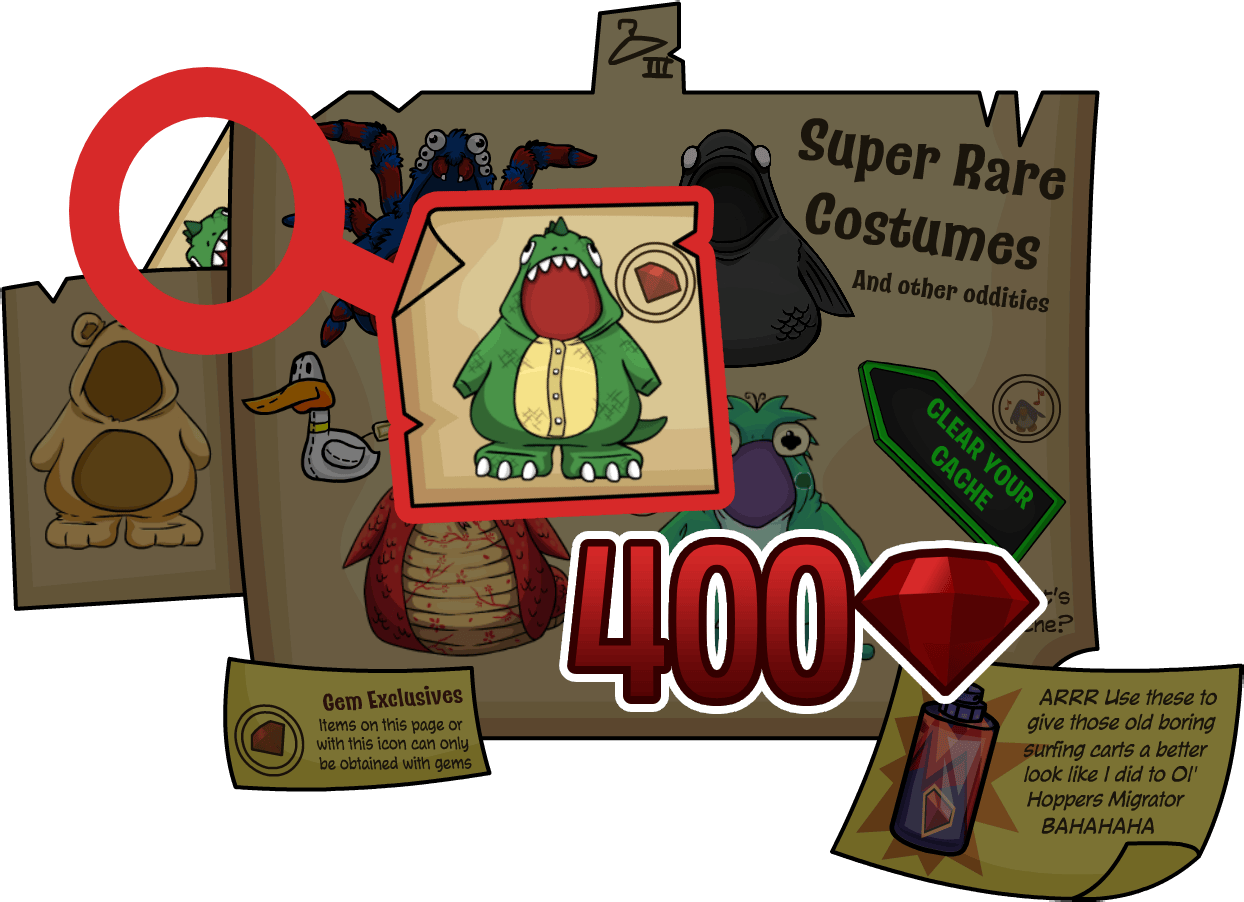 Club Penguin Journey Captain Crimson's Voyager Wares Page 5 Secret Page - Super Rare Costumes