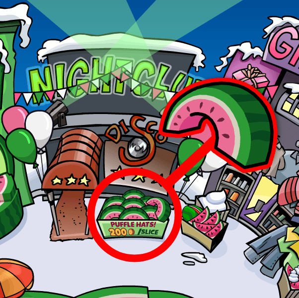 CPJ CPJourney Club Penguin Journey 21st Anniversary Celebration Town Watermelon Slice for Puffle