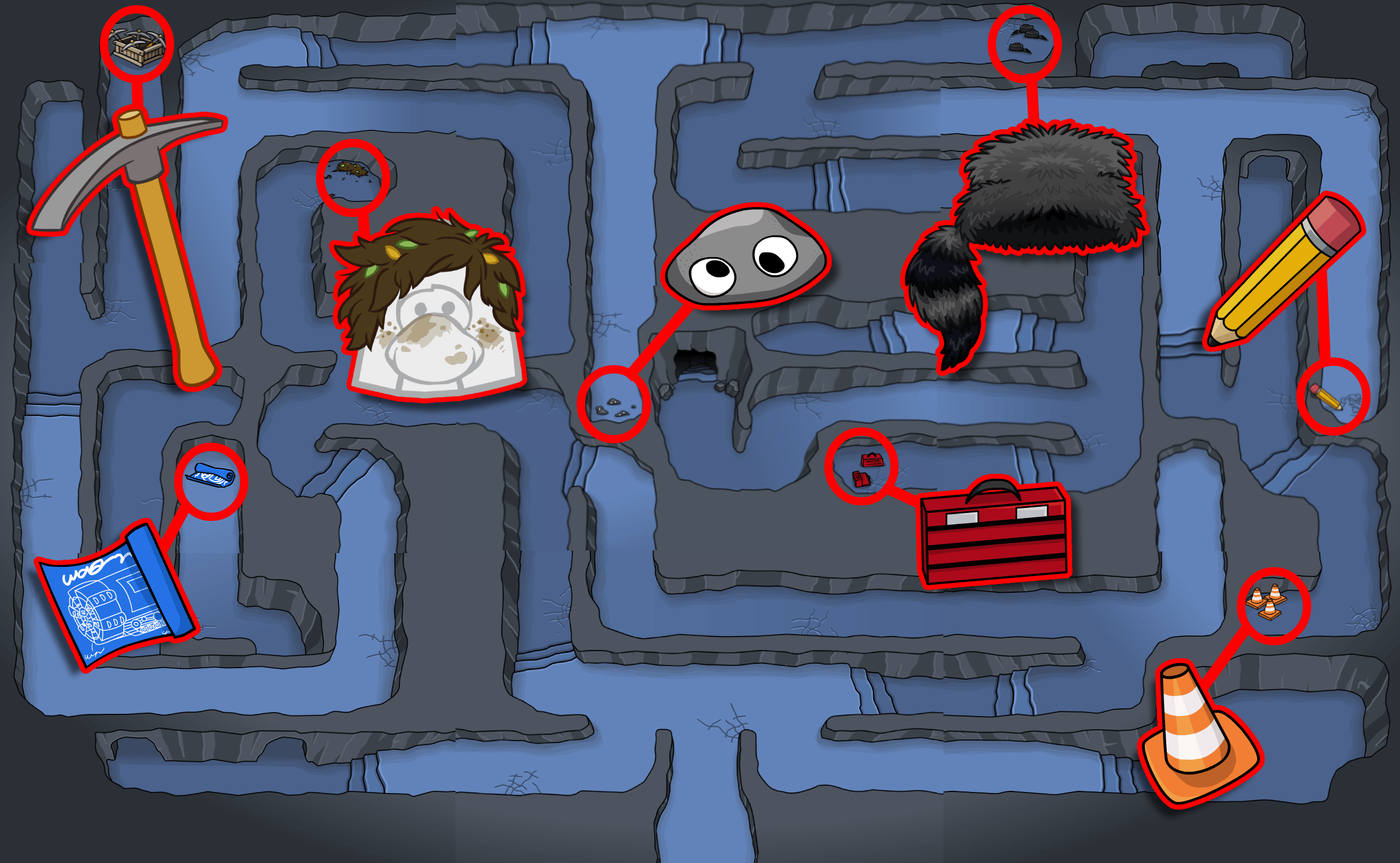 Club Penguin Legacy Tremendous Tremors Maze Cave Free Items