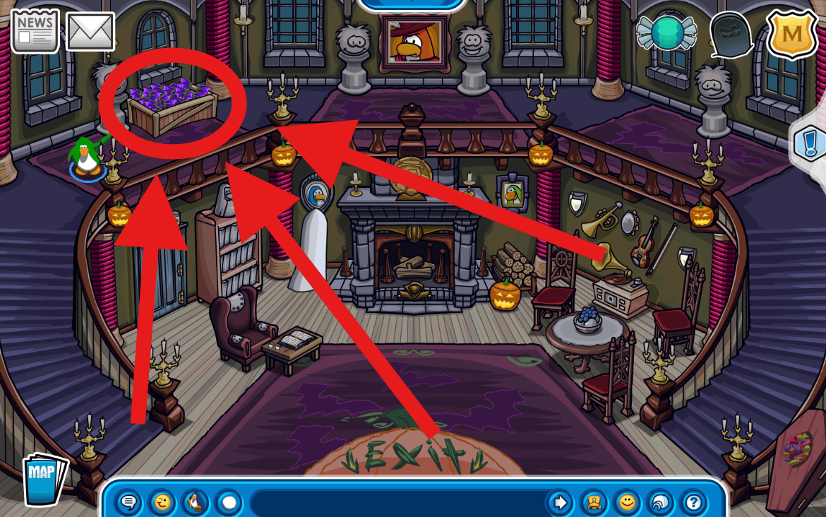 Club Penguin Legacy Halloween Party 2026 Purple Bat Wings Location