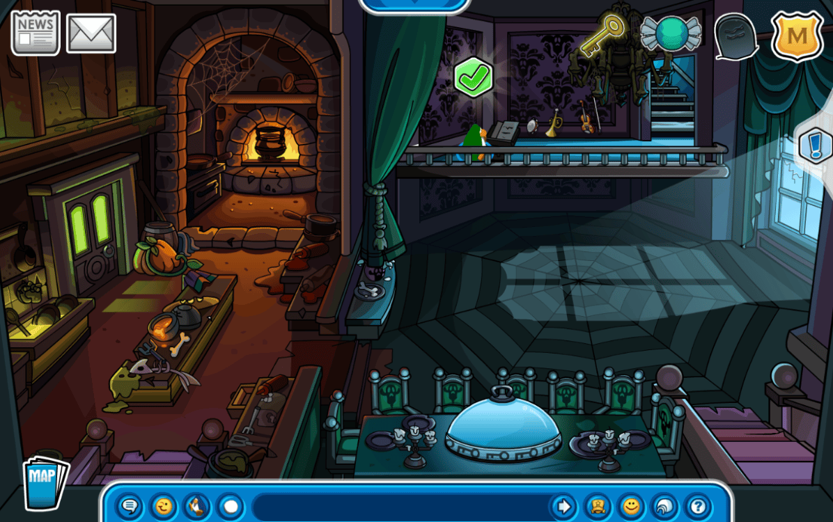 Club Penguin Legacy Halloween Party 2026 Play the mansion instruments
