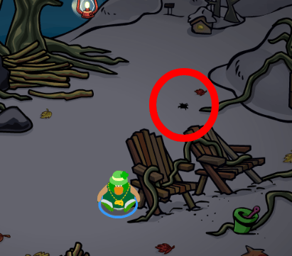 Club Penguin Legacy Halloween Party 2026 Spot Spider at the Beach
