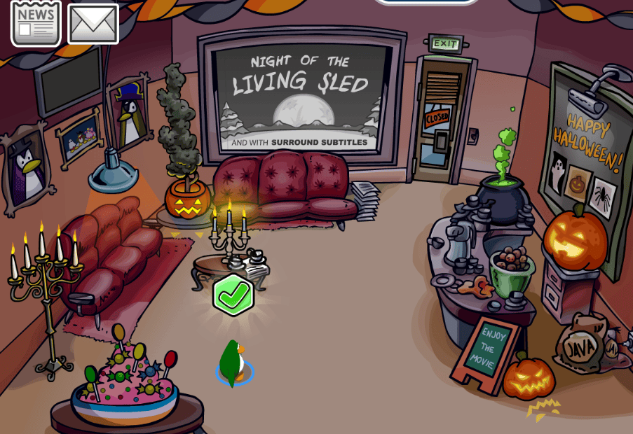 Club Penguin Legacy Halloween Party 2026 Night of the Living Sled NOTLS 1 Coffee Shop
