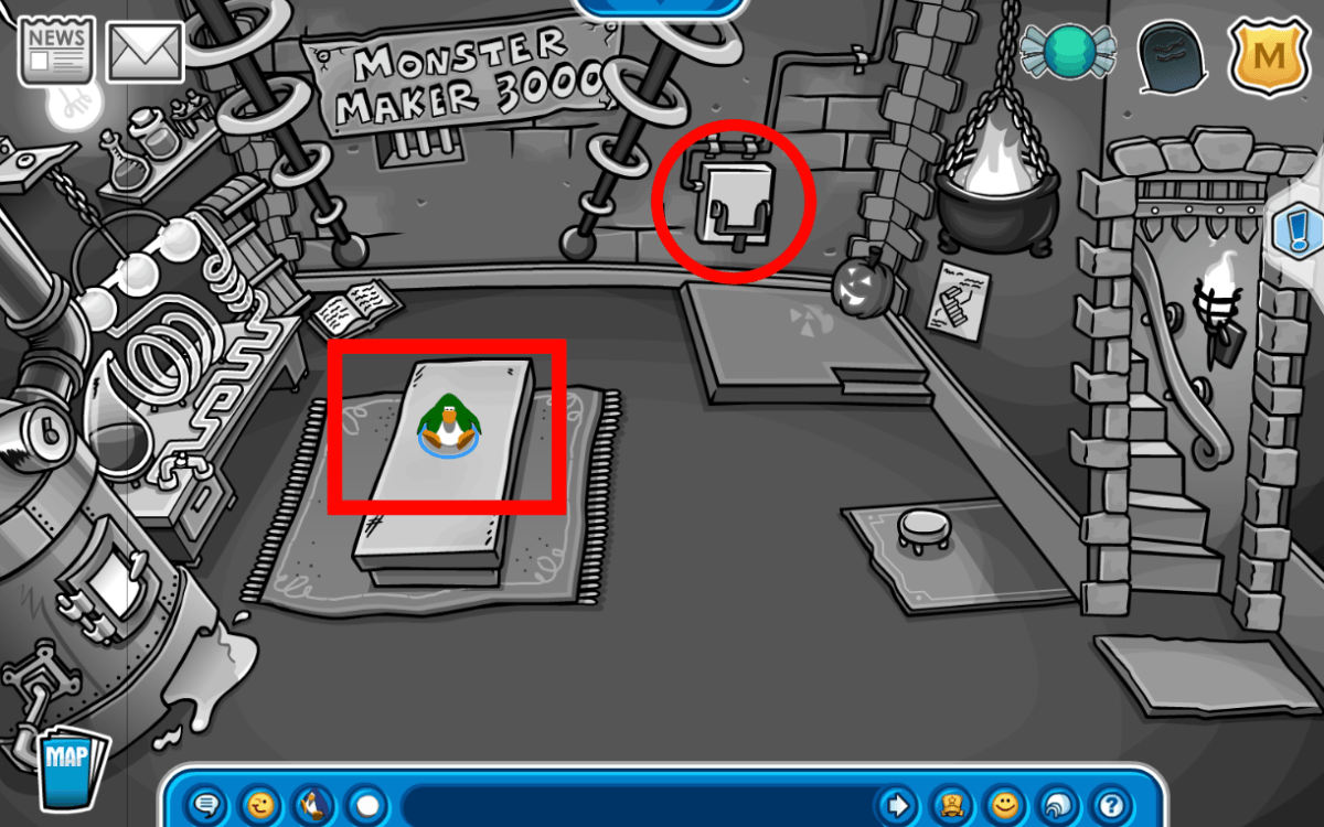 Club Penguin Legacy Halloween Party 2026 Living Sled Costume Monster Maker 3000