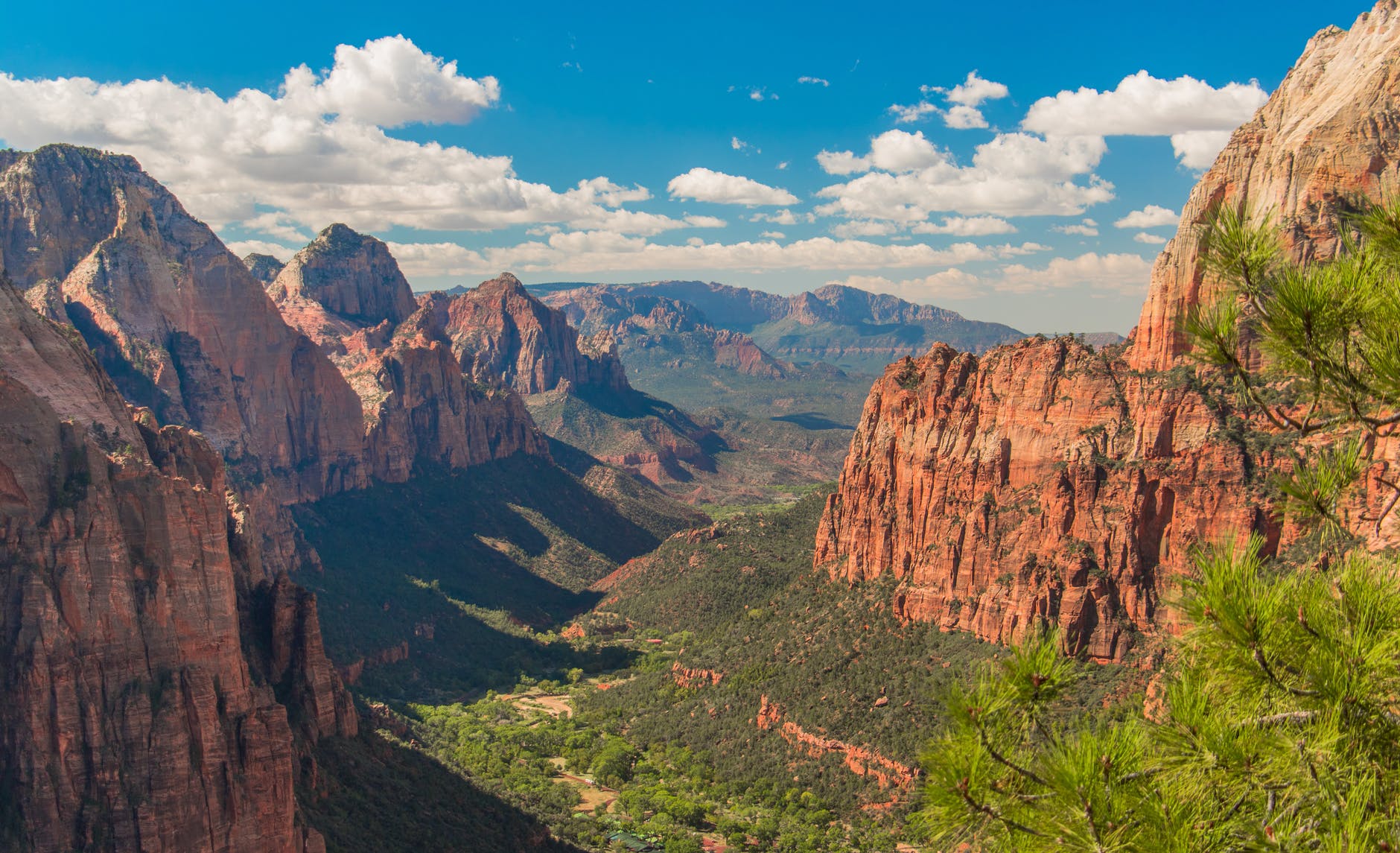 blue sky canyon cliff clouds