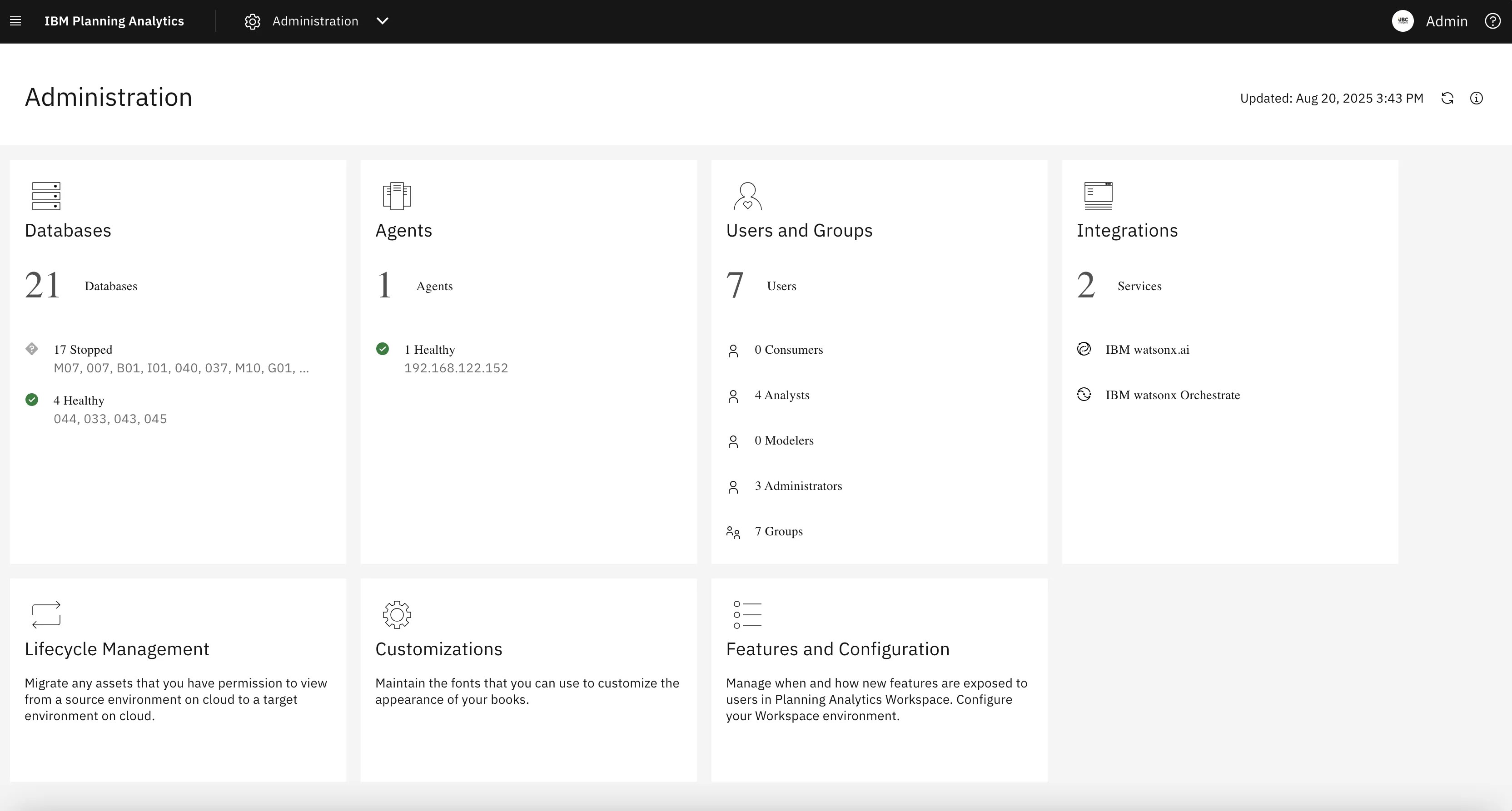 IBM Planning Analytics Administration, Monitoring and Maintenance