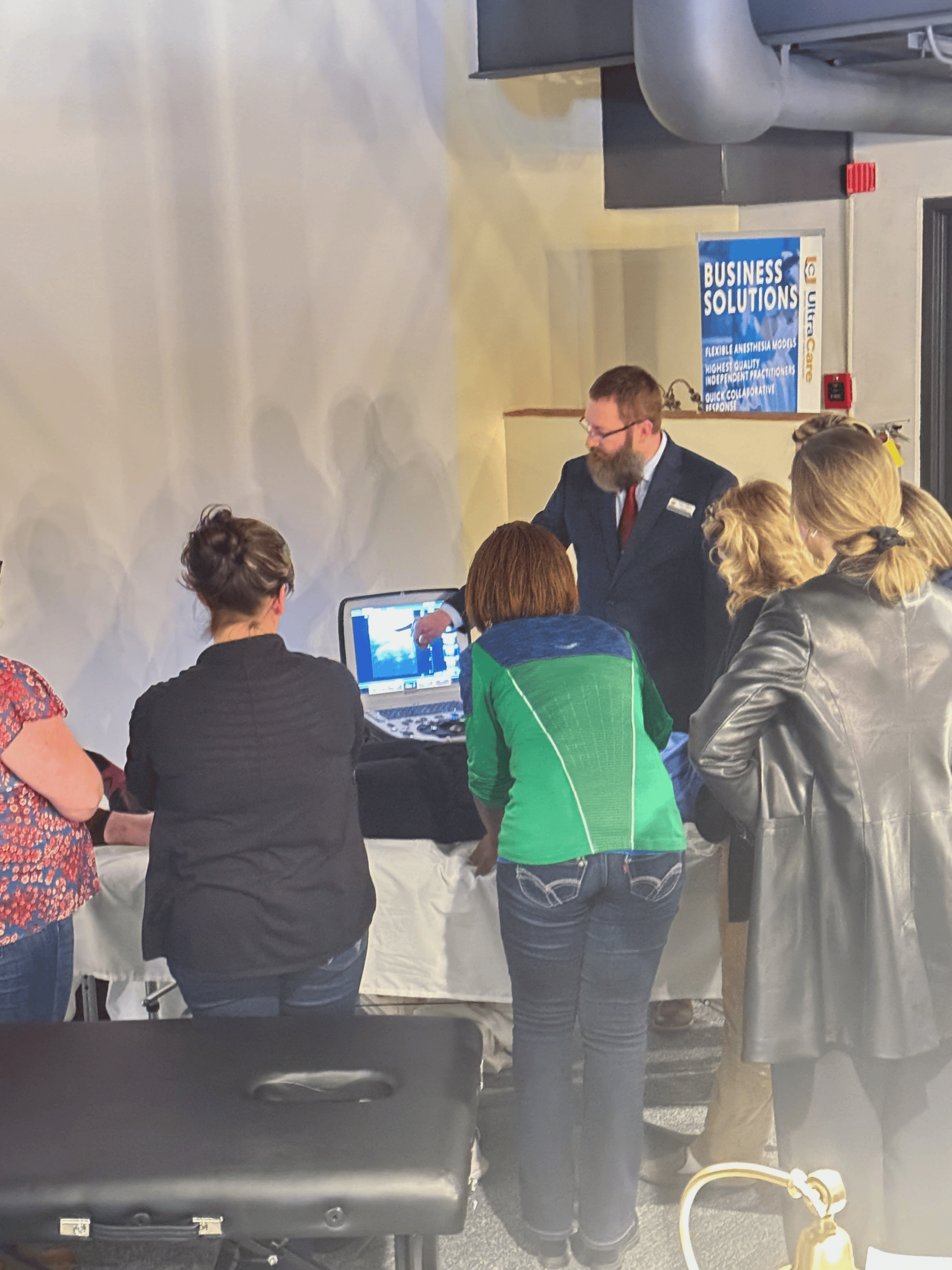 Healthcare professionals participating in a live workshop