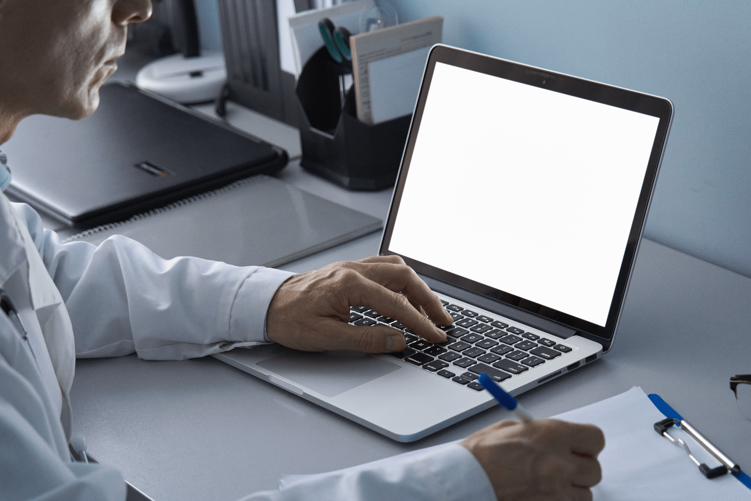Healthcare professional completing self-paced online learning
