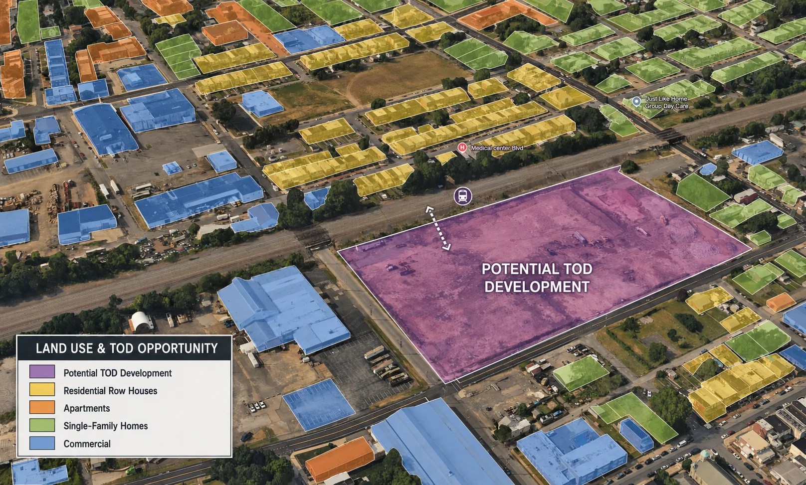 Booth St LU-TOD Study visualization map