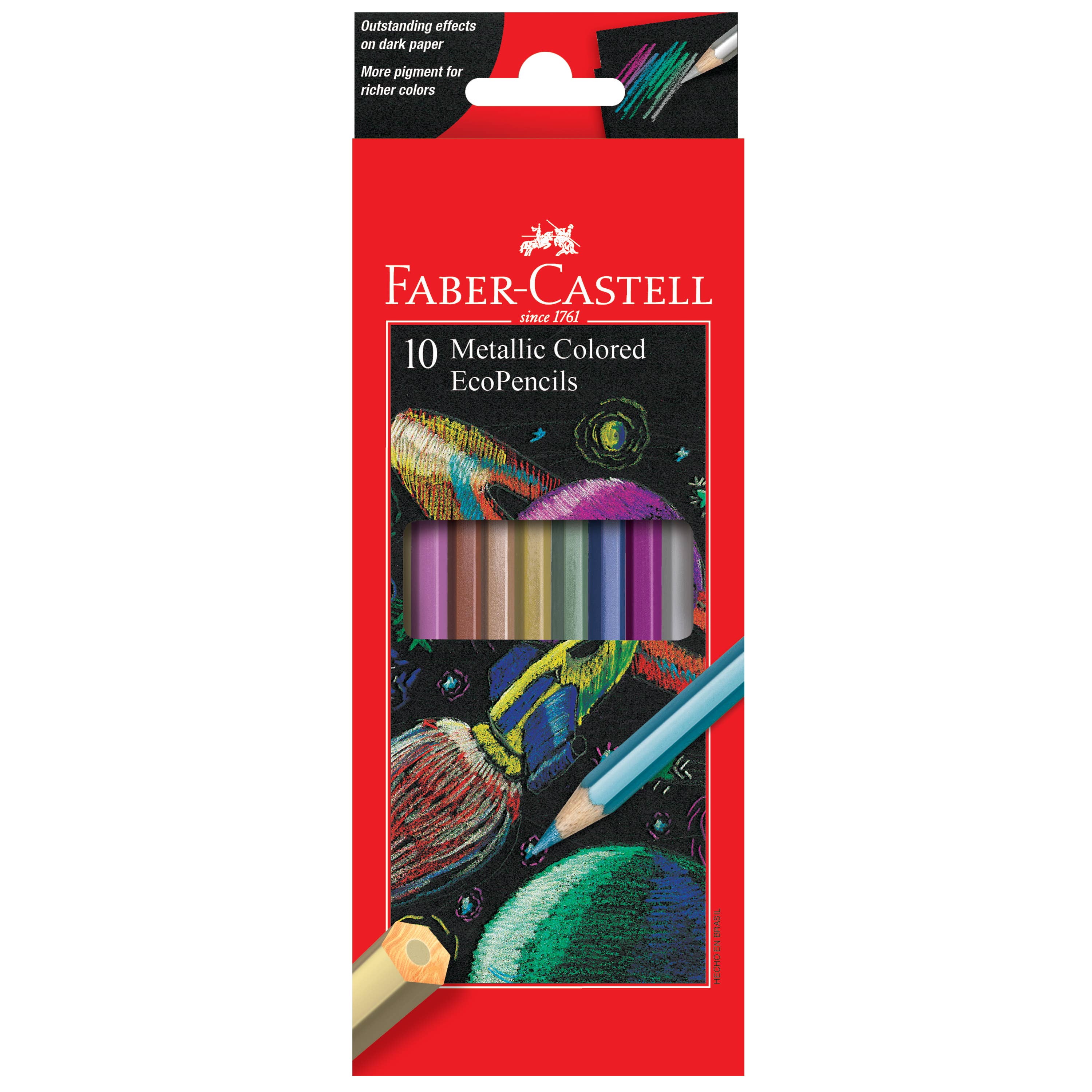 10 Count Metallic Color Pencils Set for Kids EcoPencils