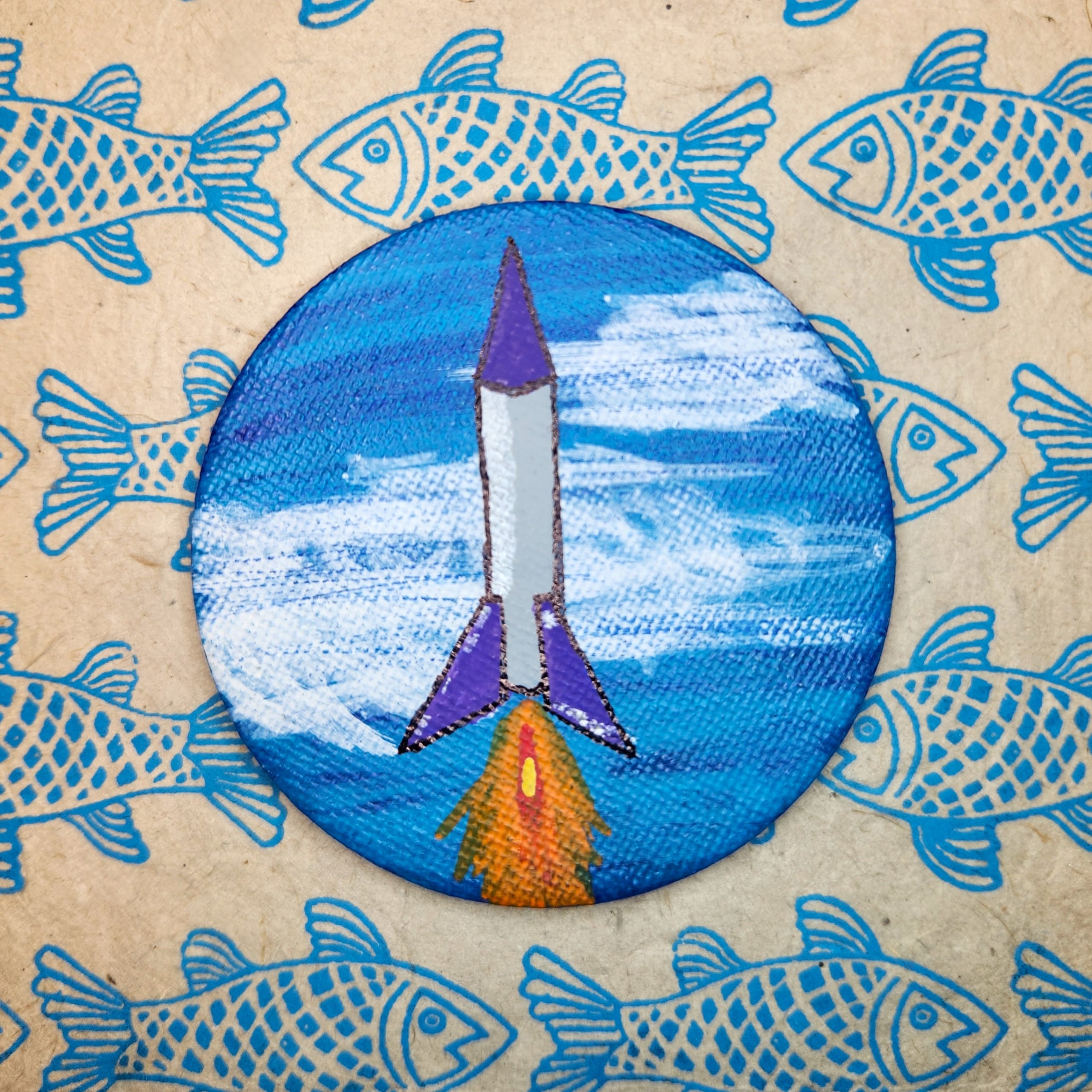 Big Rocket Circle Magnet