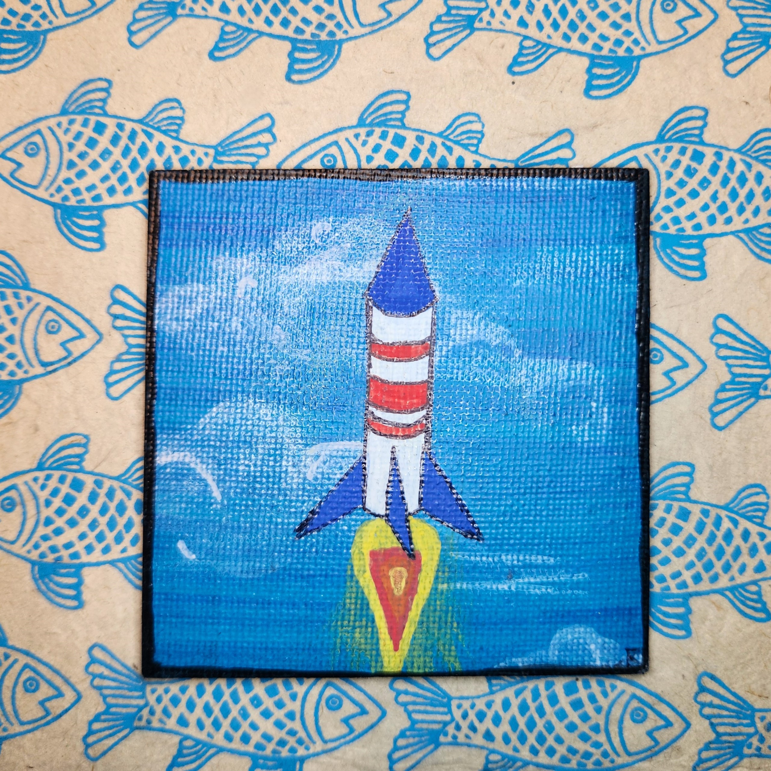 Model Rocket Square Magnet