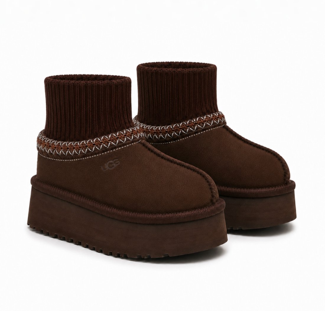 Ugg Tazz Knit Platform Chocolate