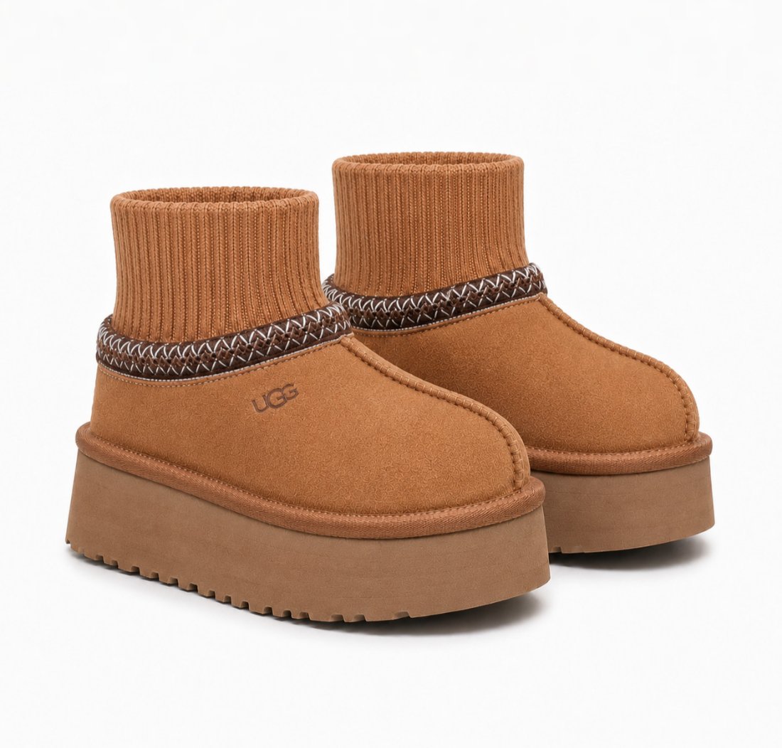 Ugg Tazz Knit Platform Chestnut