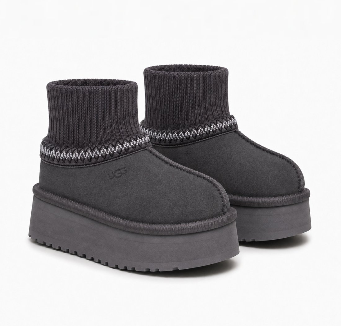 Ugg Tazz Knit Platform Grey