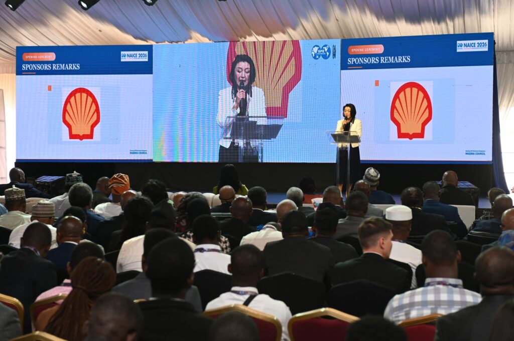 Kun Jiang, General Manager, Development & Subsurface, Nigeria Deep Water, Shell Nigeria Exploration and Production Company Limited (SNEPCo), delivering Sponsor’s remarks at the Opening Ceremony of the 2026 Nigeria Annual International Conference and Exhibition (NAICE), the flagship annual event of the Society of Petroleum Engineers (SPE) Nigeria Council, held at Eko Hotel & Suites, Lagos.