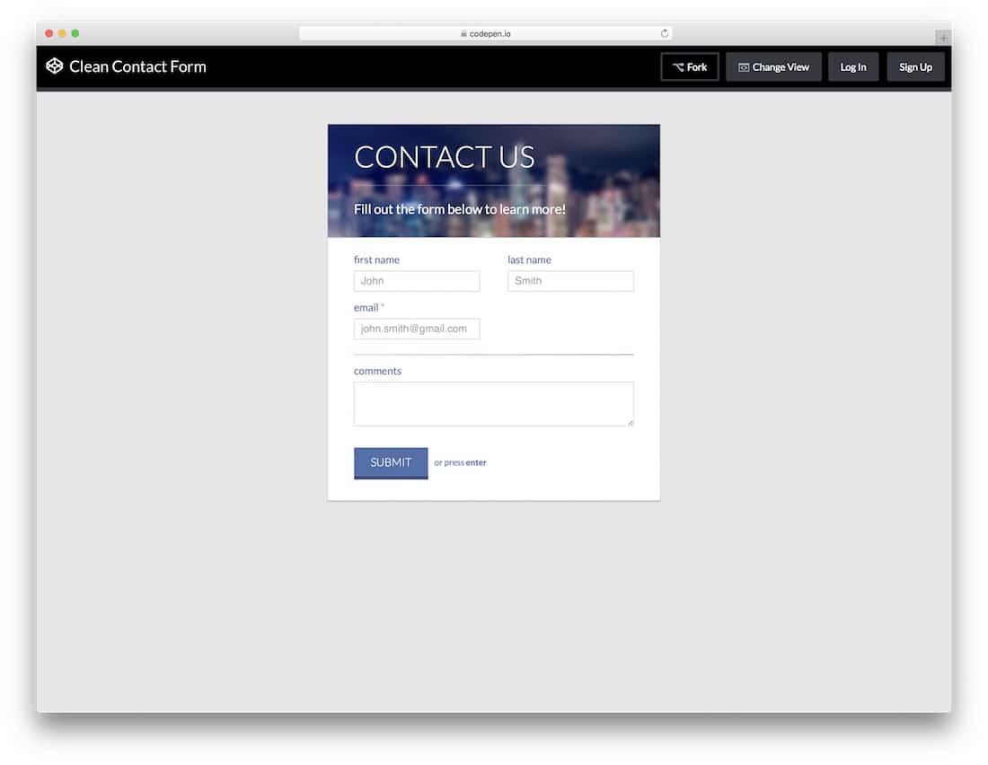 38 Best Free Html Contact Forms With Fresh New Designs 2020