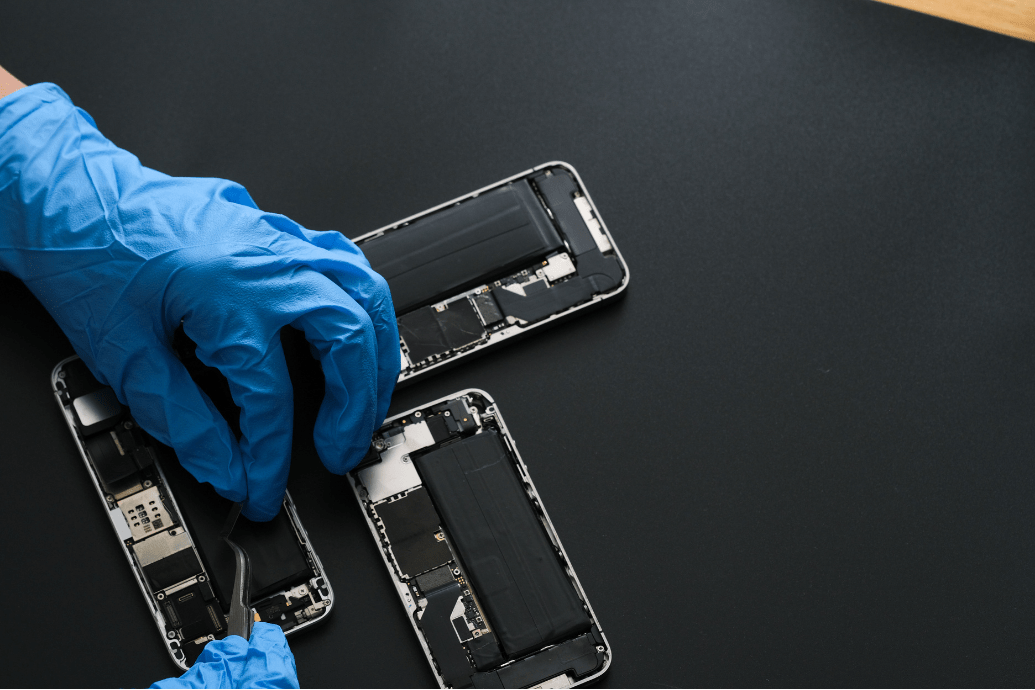 IPC-certified technician repairing a device