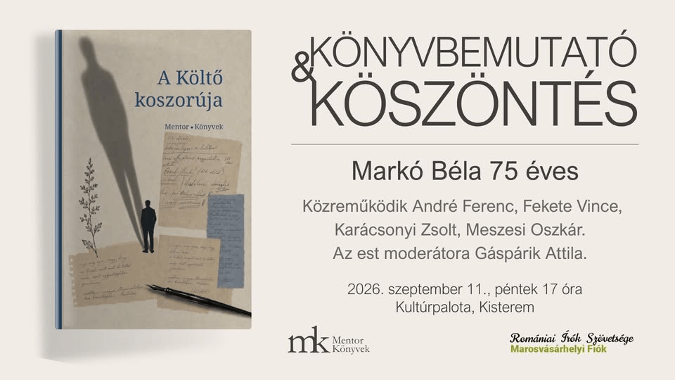 Markó Béla 75 éves: könyvbemutató és köszöntés