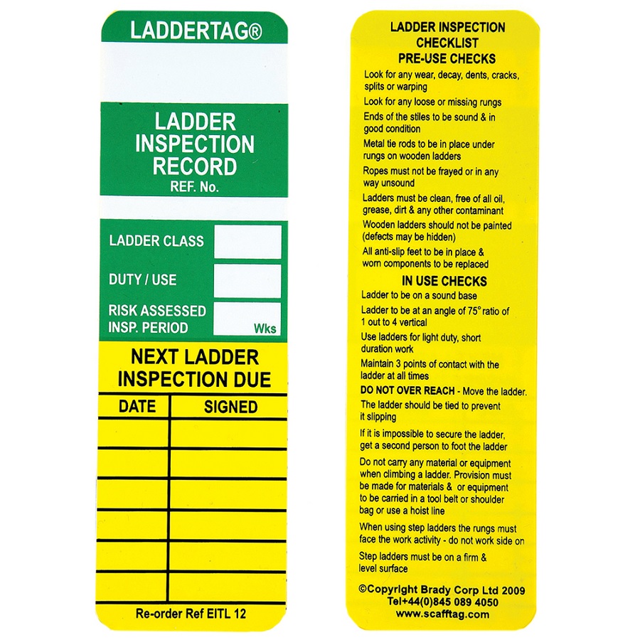 Scafftag Laddertag Inserts Eitl12