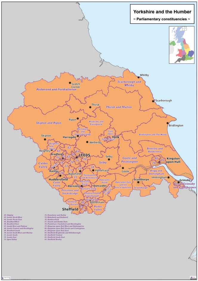 Regional Map Yorkshire Humberside 2024 PDF Ukmaps Overview.