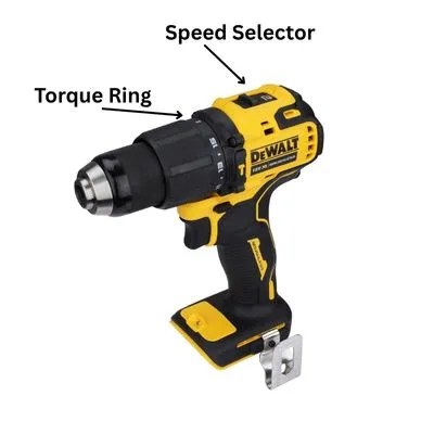 speed and torque identified on a cordless drill