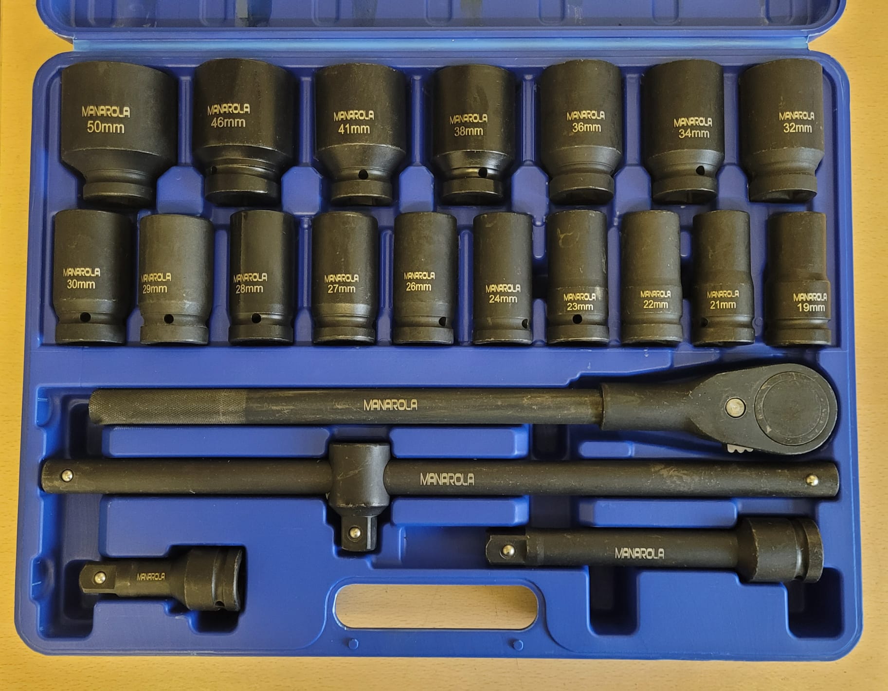 22 Pcs 3/4" Drive Metric Impact 6 Point Socket Set