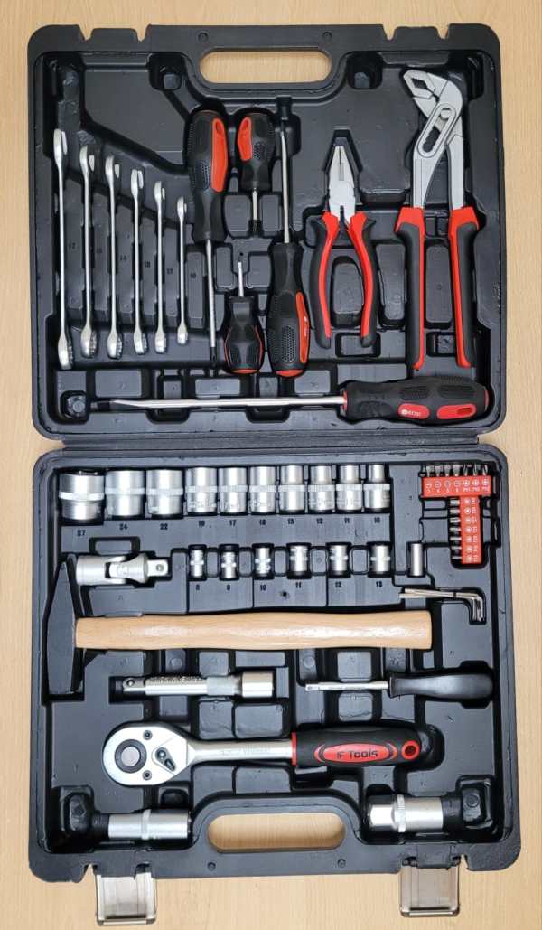 43 pcs 1/2" 1/4" Drive Socket, Spanner & Hammer Set 1 43 pcs Socket Spanner Hammer Set