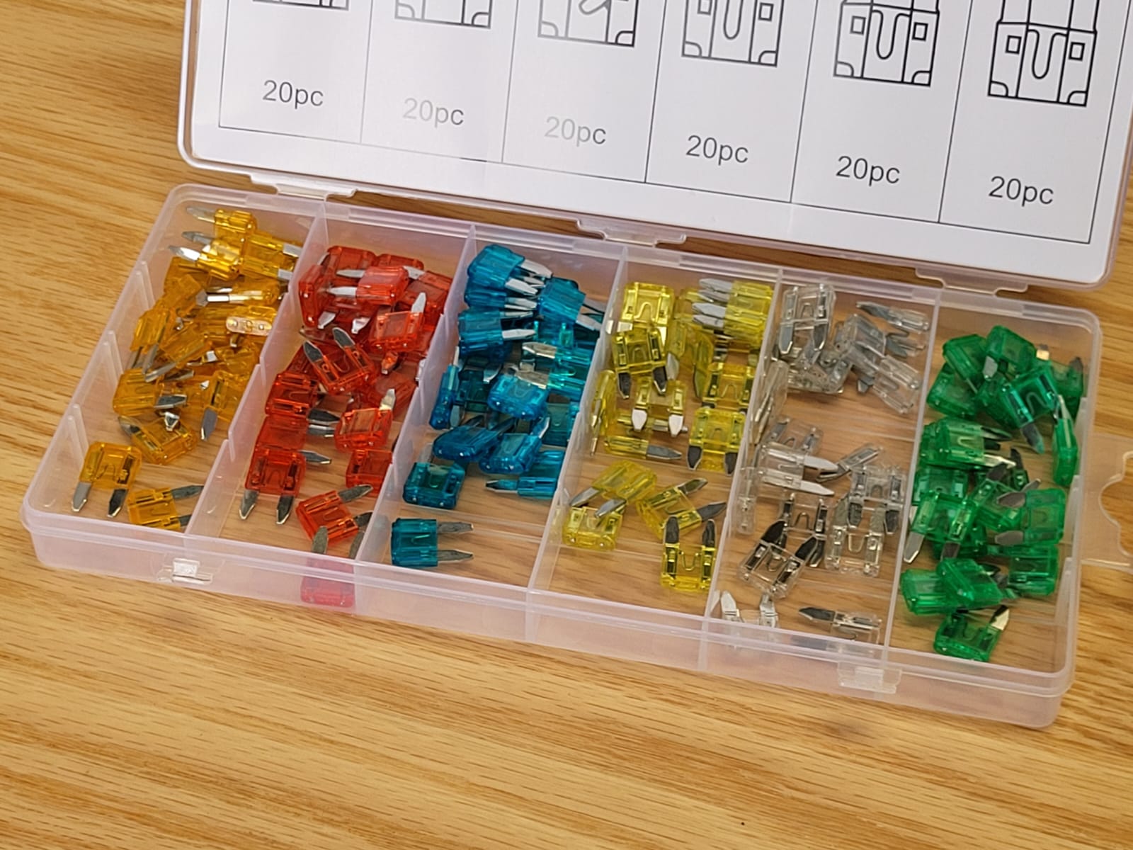 120 Piece Mini Car Fuse Assortment Box