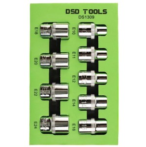 DSD TOOLS 9pc 1/2 DR E Torx Socket DS1309
