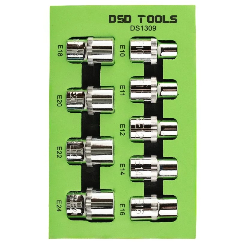 DSD 9 Piece 1/2″ Drive E Torx Socket Set