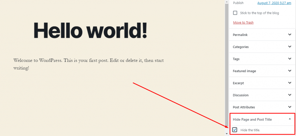 How to remove the category from wordpress permalinks? How To Hide Post/Page Title In WordPress