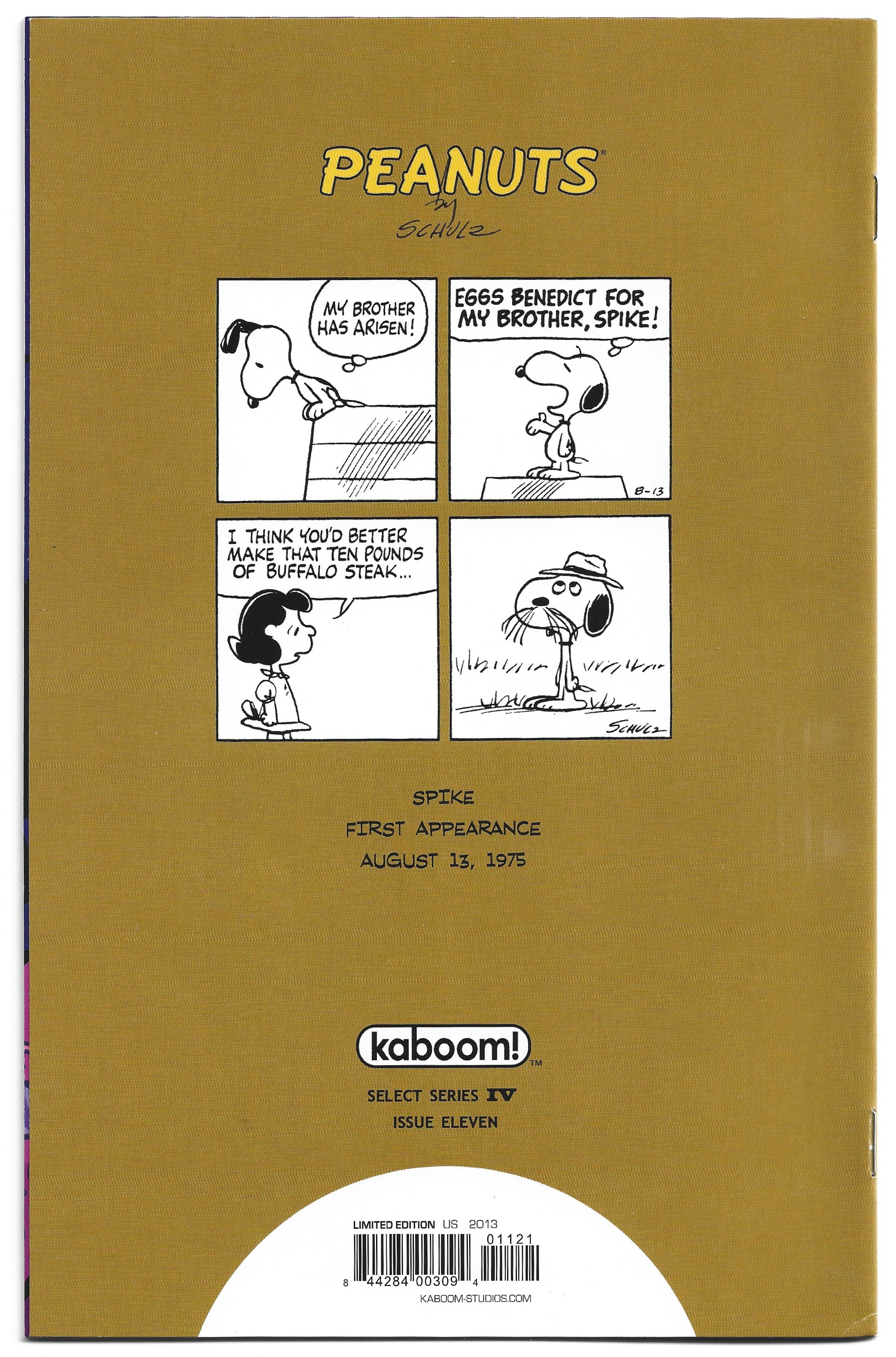 Peanuts v2 #11 1:20 Schulz Spike Variant Kaboom 2012 VF/NM
