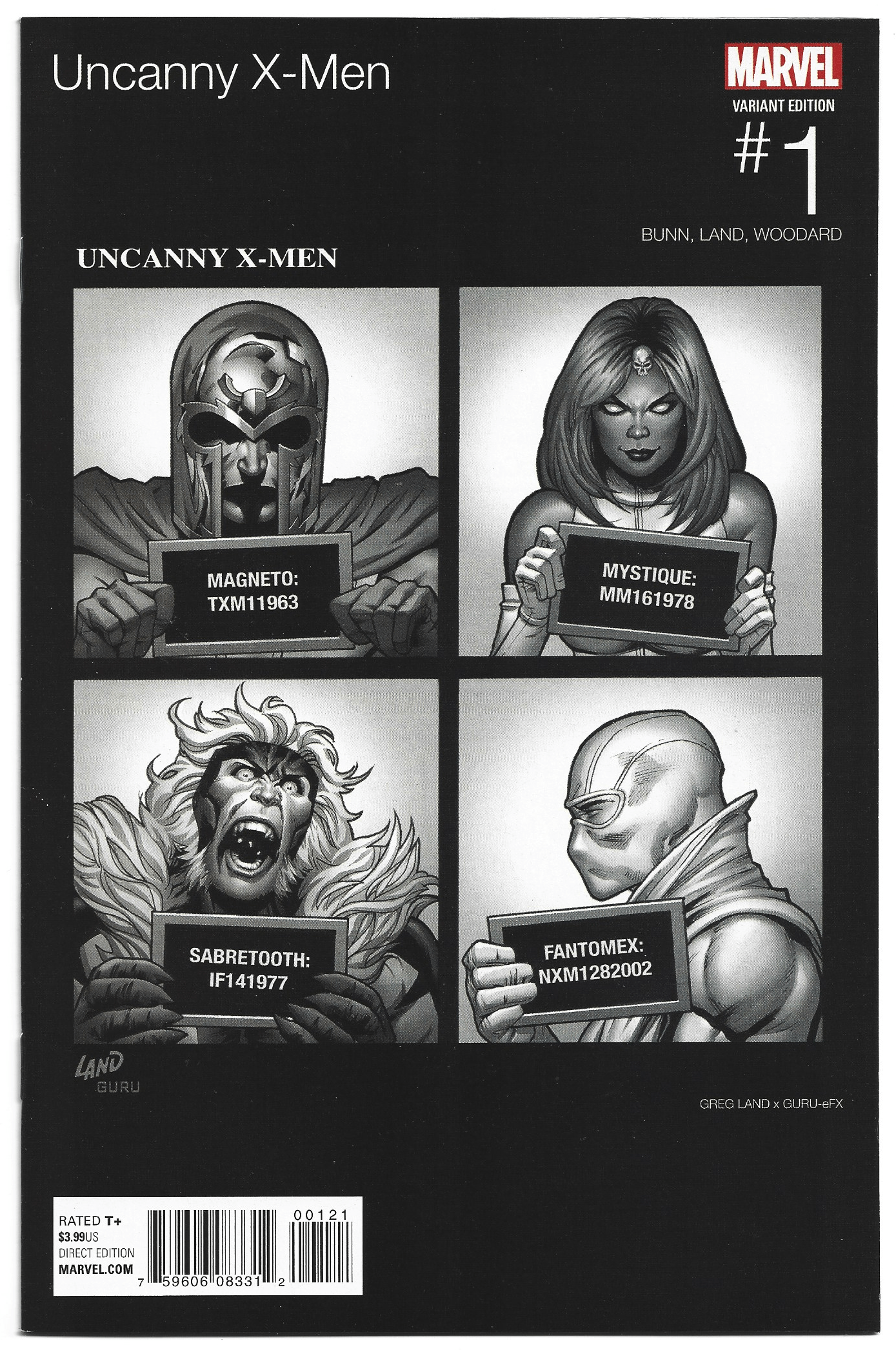 Uncanny X-Men #1 Greg Land Hip Hop Variant Marvel 2016 VF/NM