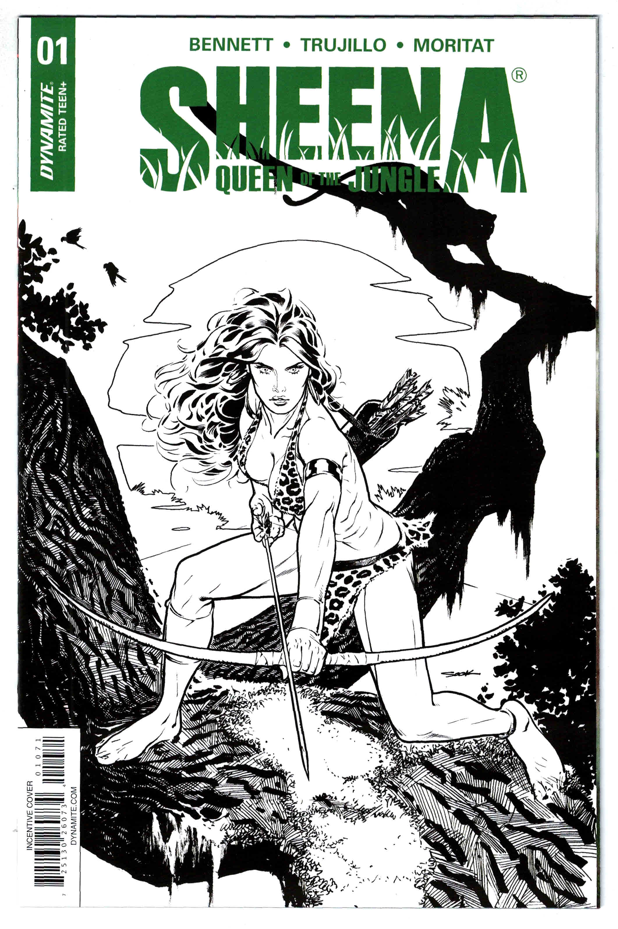 Sheena Queen of the Jungle #1 1:20 Sook B&W Variant Dynamite 2017 VF/NM
