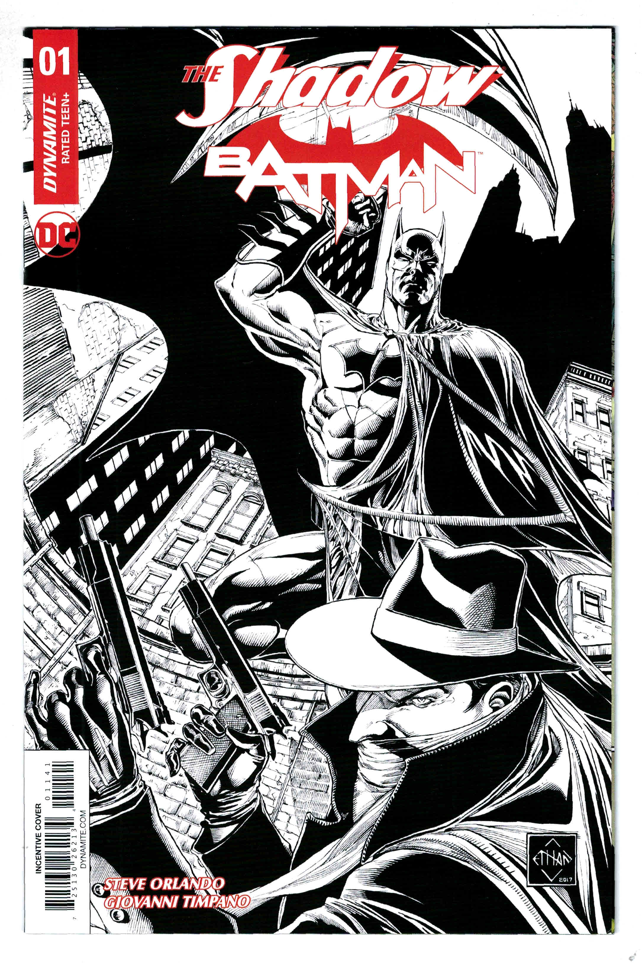 Shadow Batman #1 1:75 Ethan Van Sciver B&W Variant Dynamite 2017 VF/NM