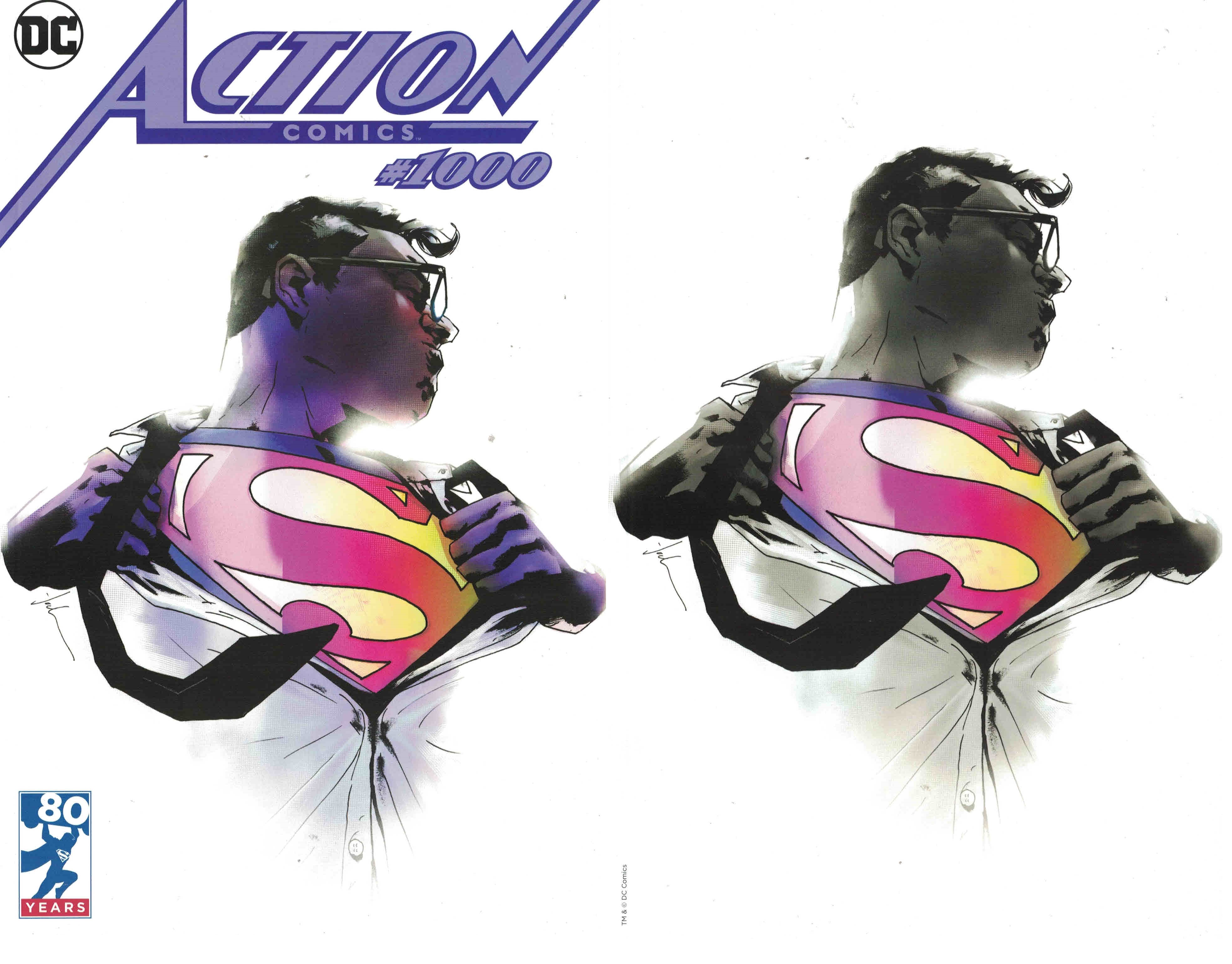 Action Comics #1000 Jock Trade Dress + Virgin Partial Sketch Variants DC 2016