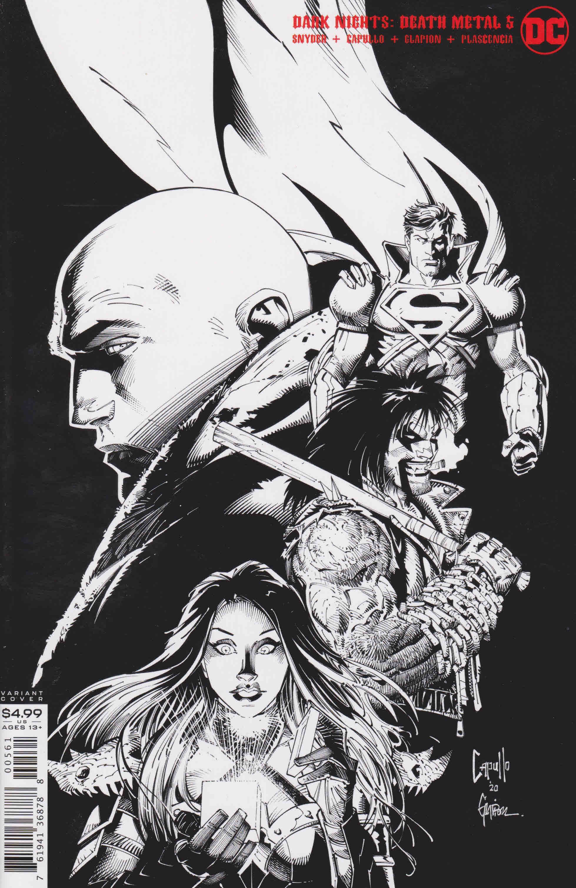 Dark Nights Death Metal #5 1:100 Greg Capullo B&W Variant DC 2020
