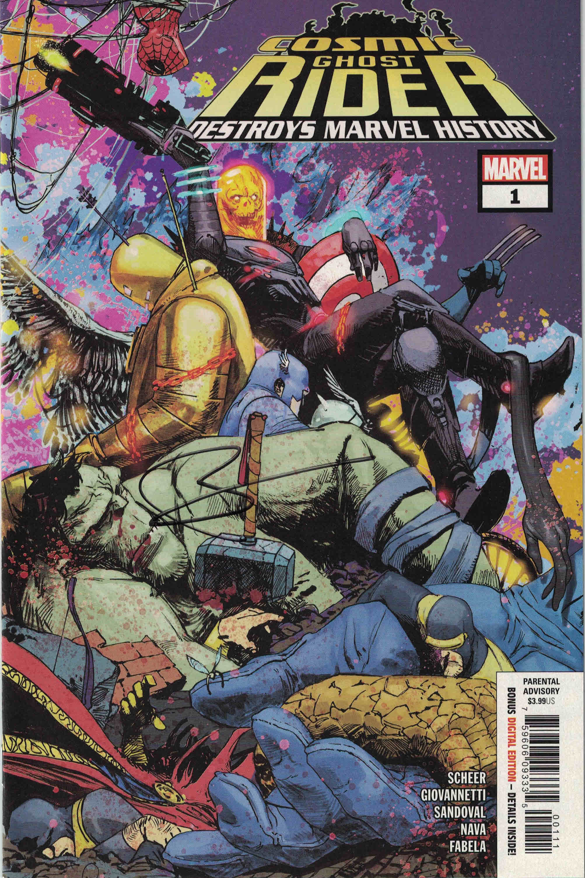 Cosmic Ghost Rider Destroys Marvel History #1 1st Cover A Signed by Paul Scheer