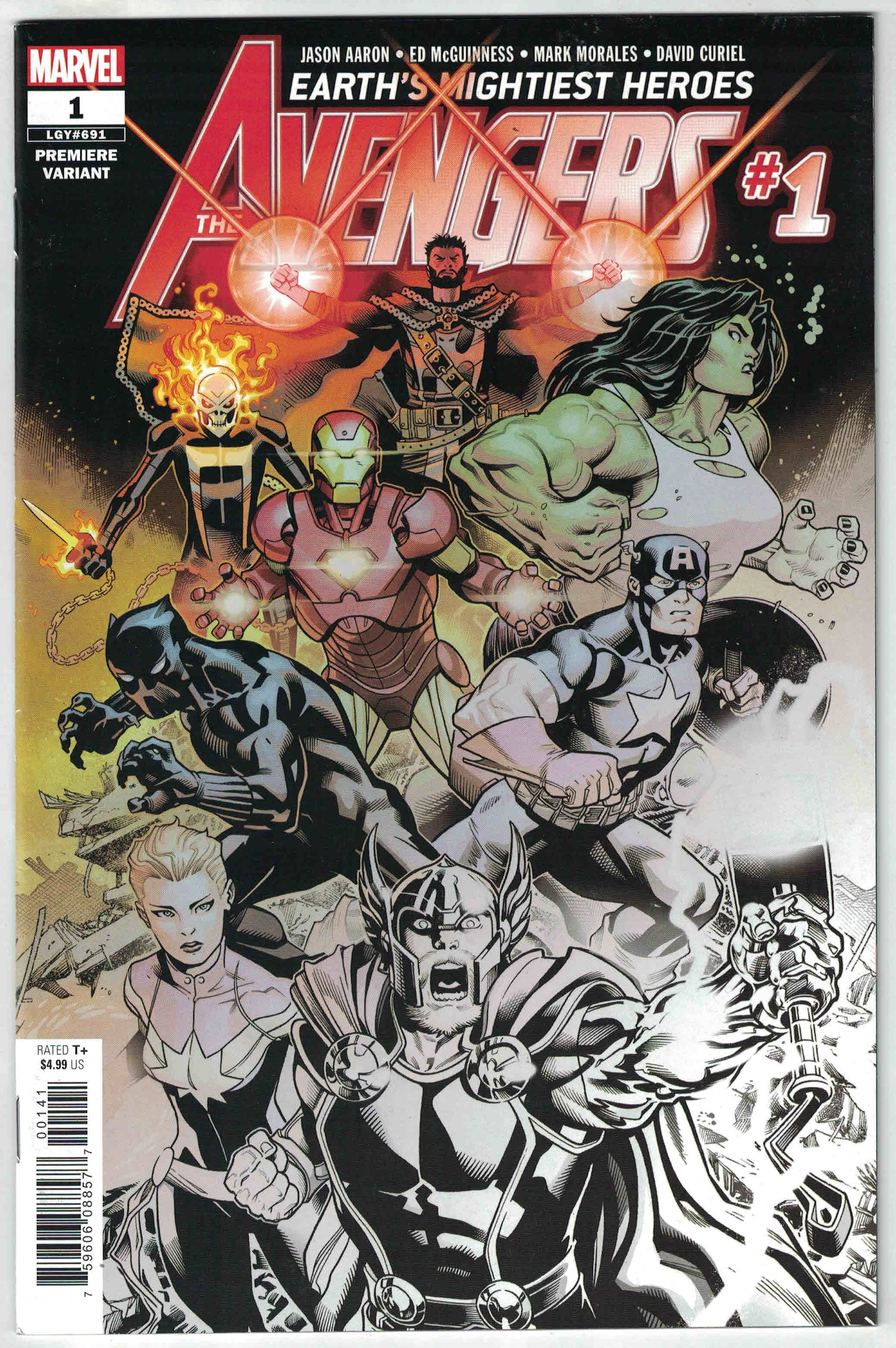 Avengers #1 Premiere McGuinness Partial Sketch Variant Marvel 2018 VF/NM