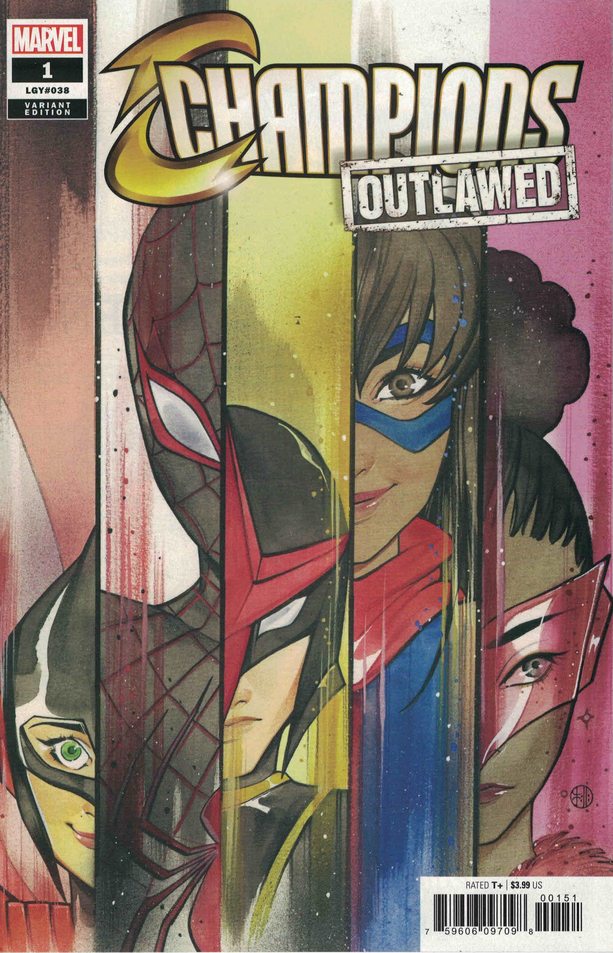 Champions #1 1:50 Peach Momoko Variant 2020 Outlawed Ms Marvel Miles