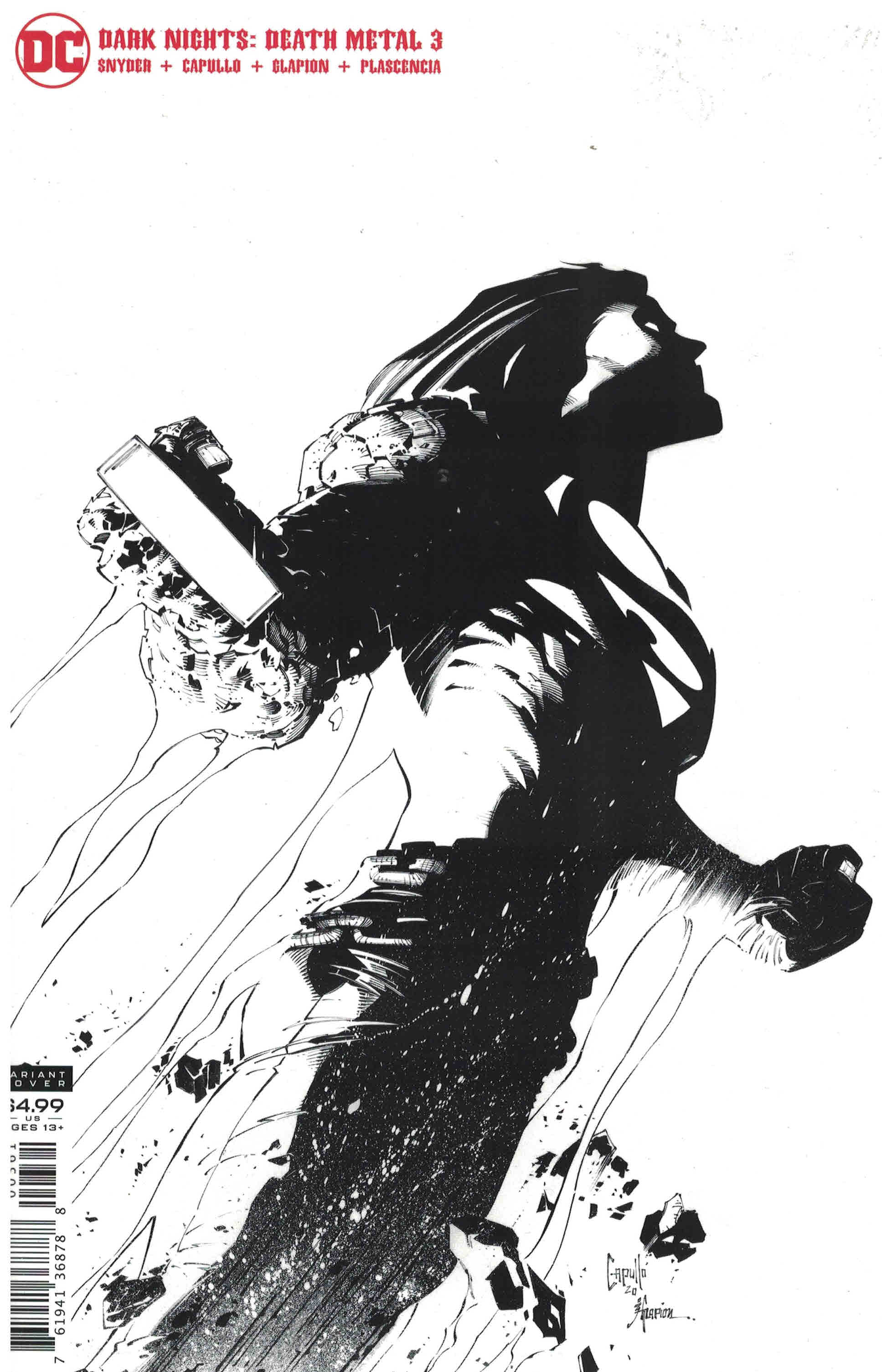 Dark Nights Death Metal #3 1:100 Greg Capullo B&W Variant DC 2020