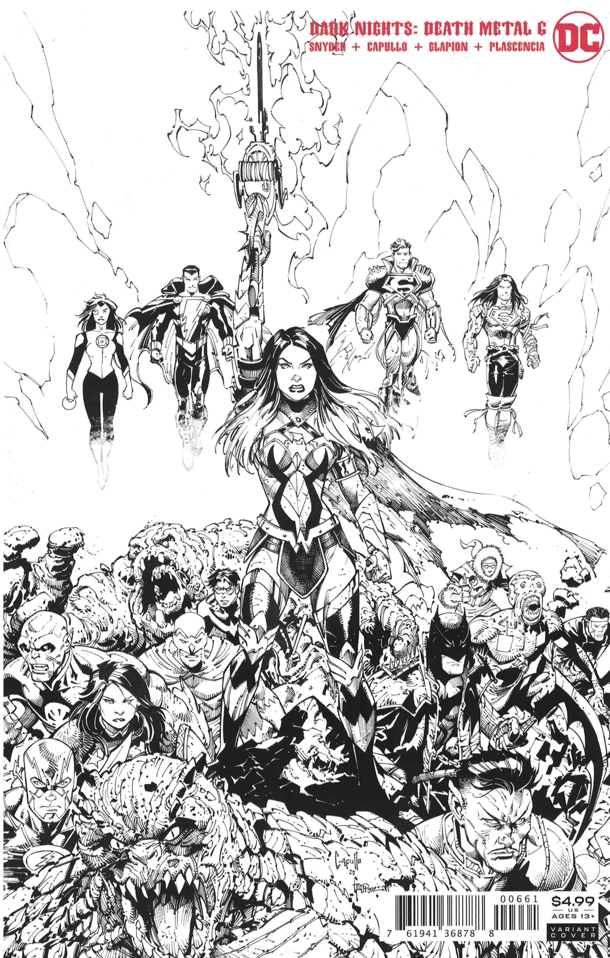 Dark Nights Death Metal #6 1:100 Greg Capullo B&W Variant DC 2020 Wonder Woman