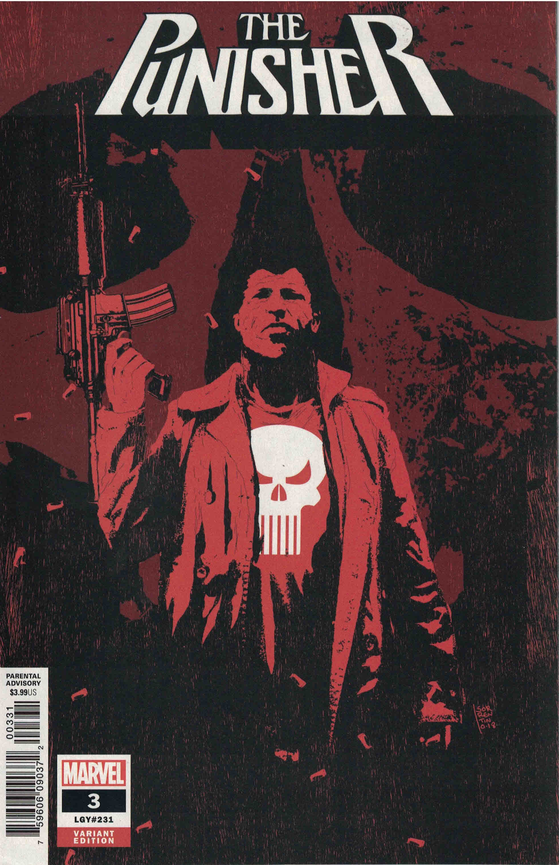 Punisher #3 1:25 Andrea Sorrentino Variant Marvel 2018