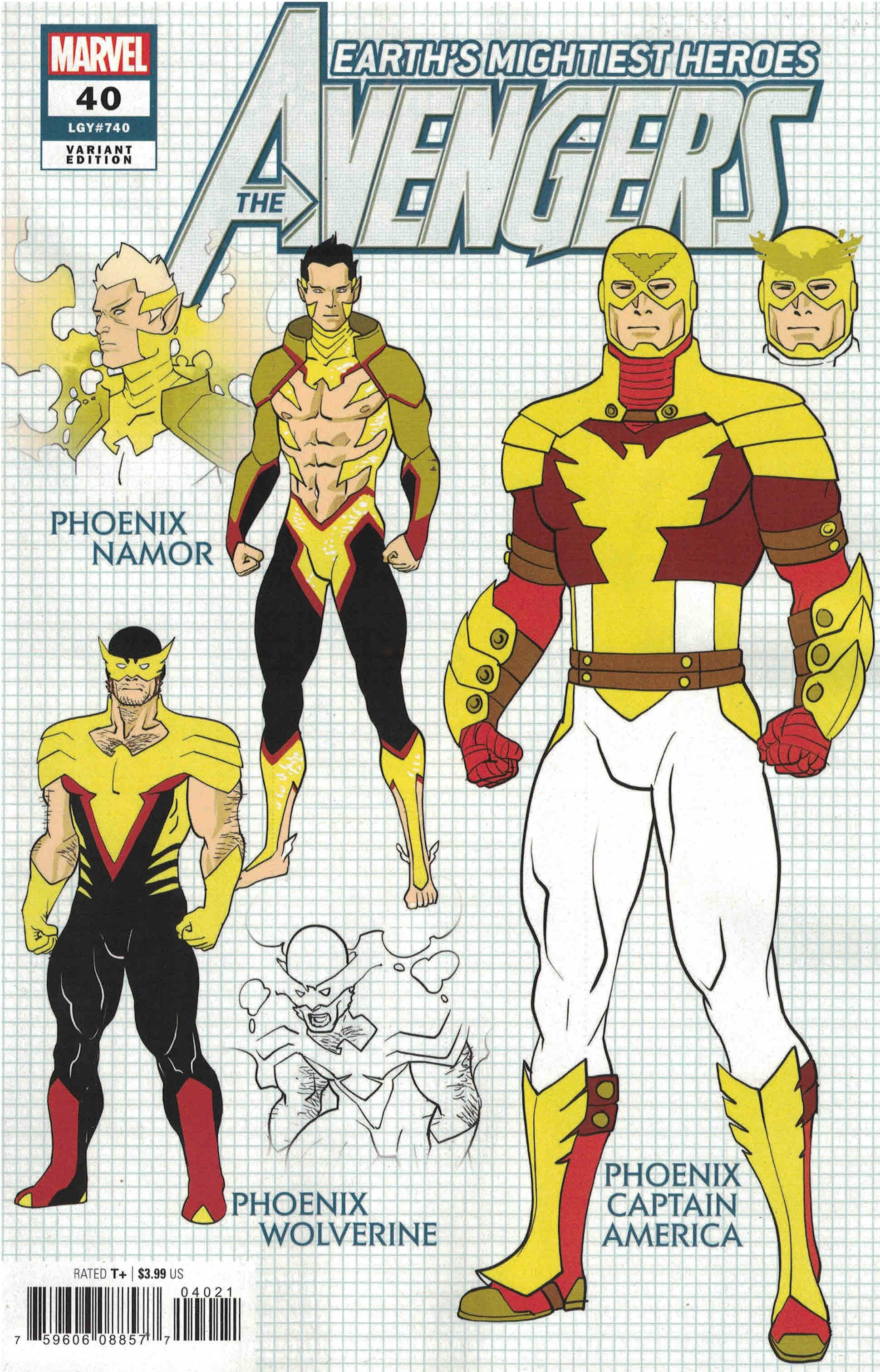 Avengers #40 1:10 Javi Garron Phoenix Design Variant Marvel 2018