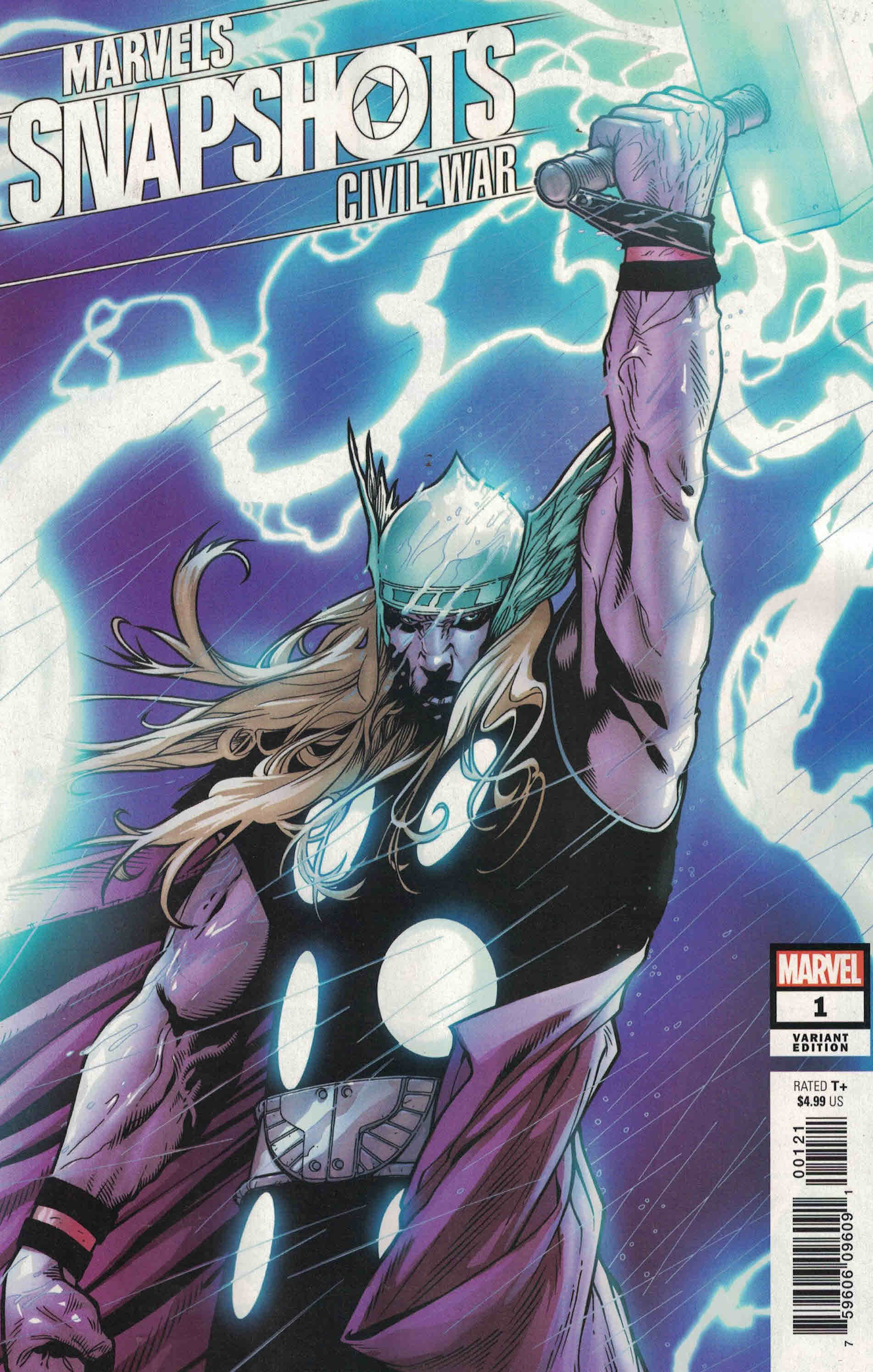 Civil War Marvels Snapshots #1 1:50 Steve McNiven Thor Variant 2020 1st Helper