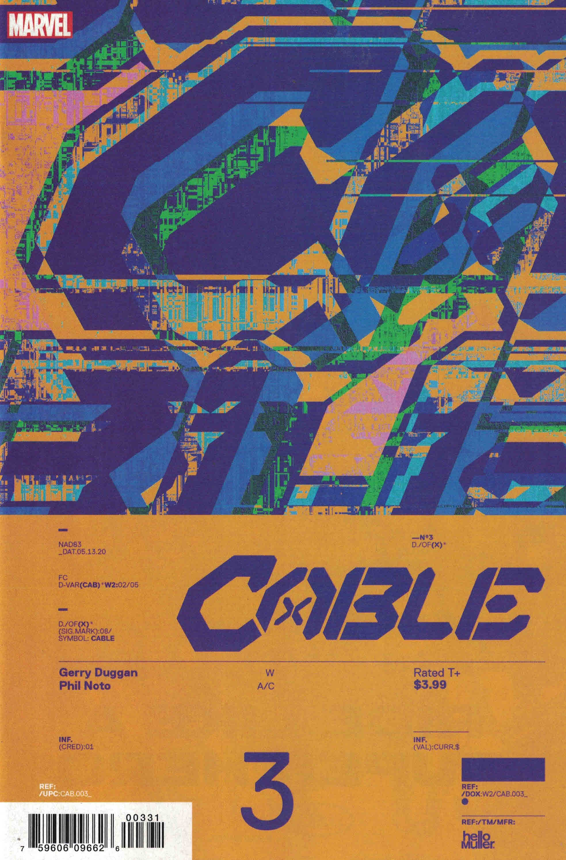 Cable #3 1:10 Tom Muller Design Variant Dawn of X-Men DX Hickman Marvel 2020