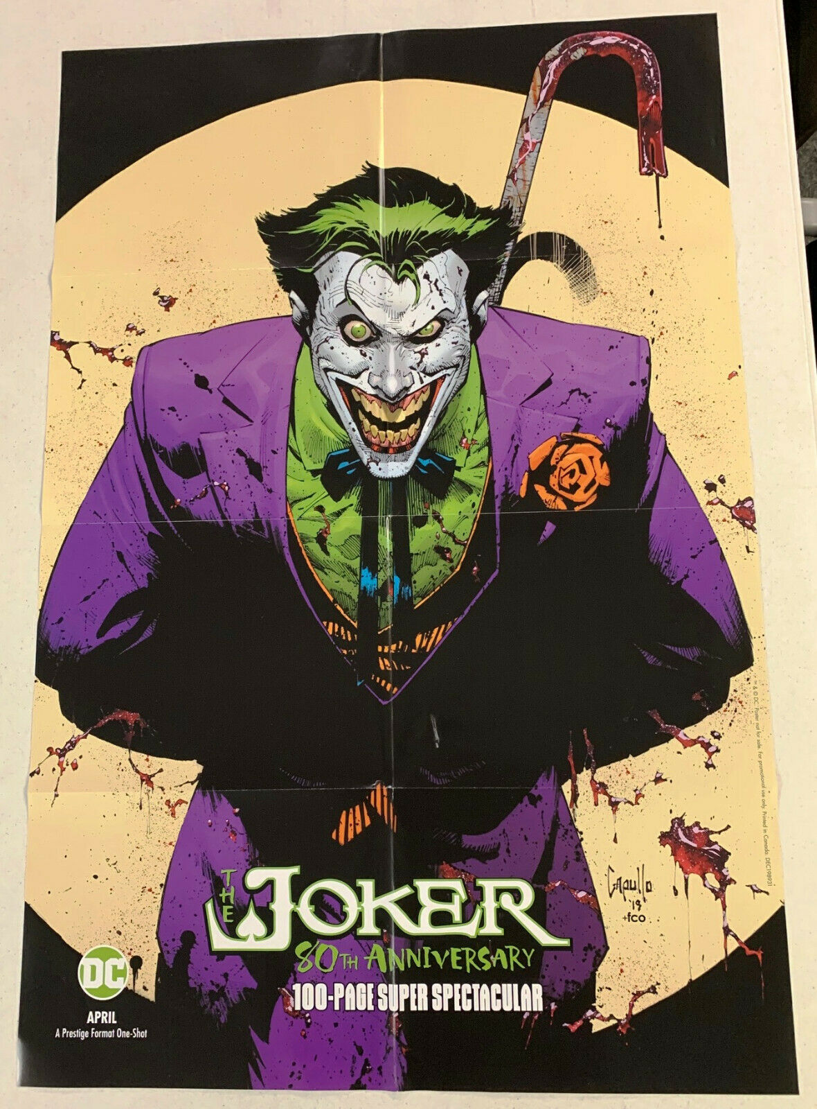 Joker 80th Anniversary 24″ x 36″ Folded Capullo Promo Poster DC