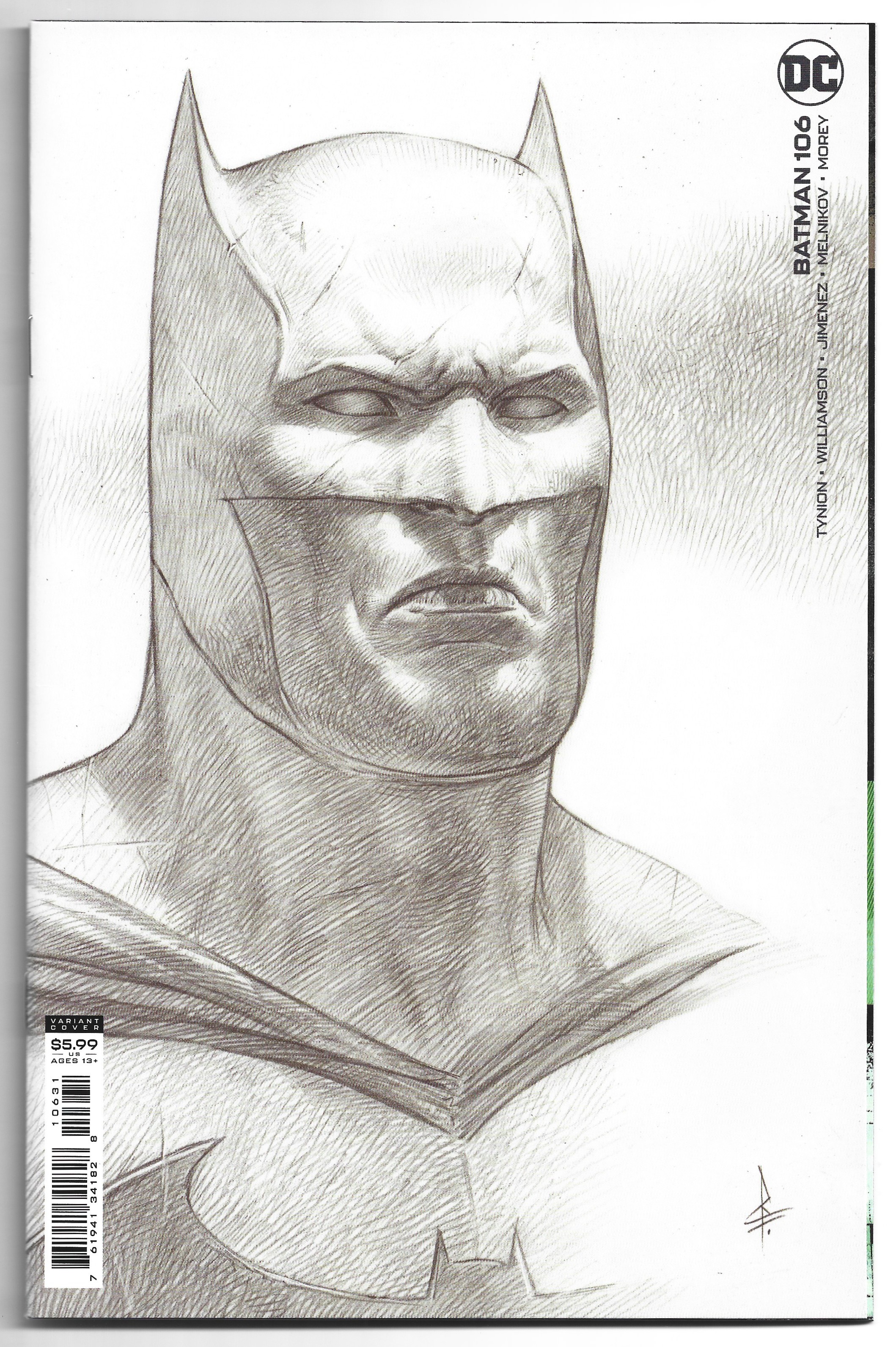 Batman #106 1:25 Riccardo Federici B&W Variant DC 2016 James Tynion IV NM-