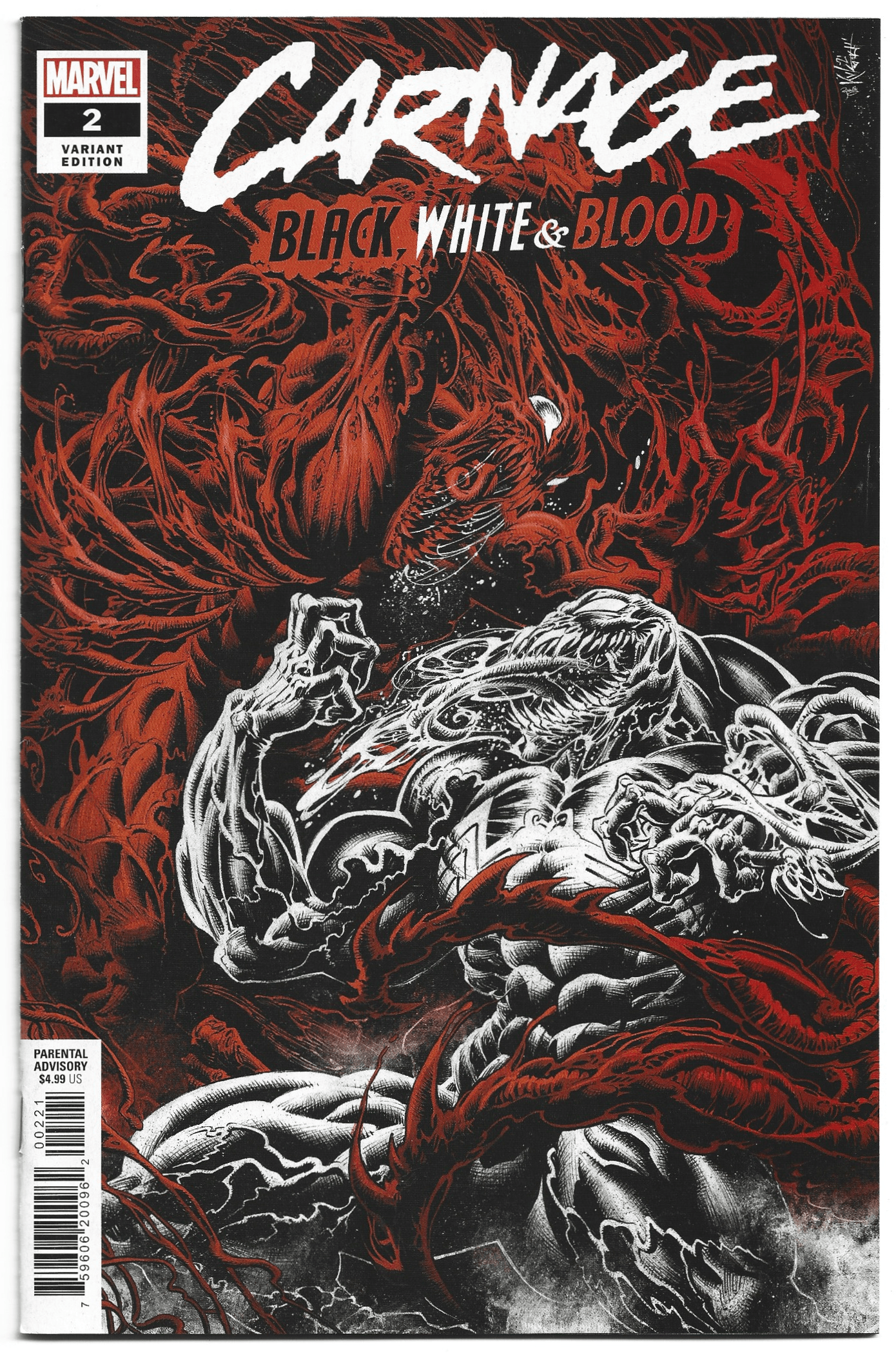 Carnage Black White and Blood #2 Kyle Hotz Variant Marvel 2021 Zdarsky VF/NM